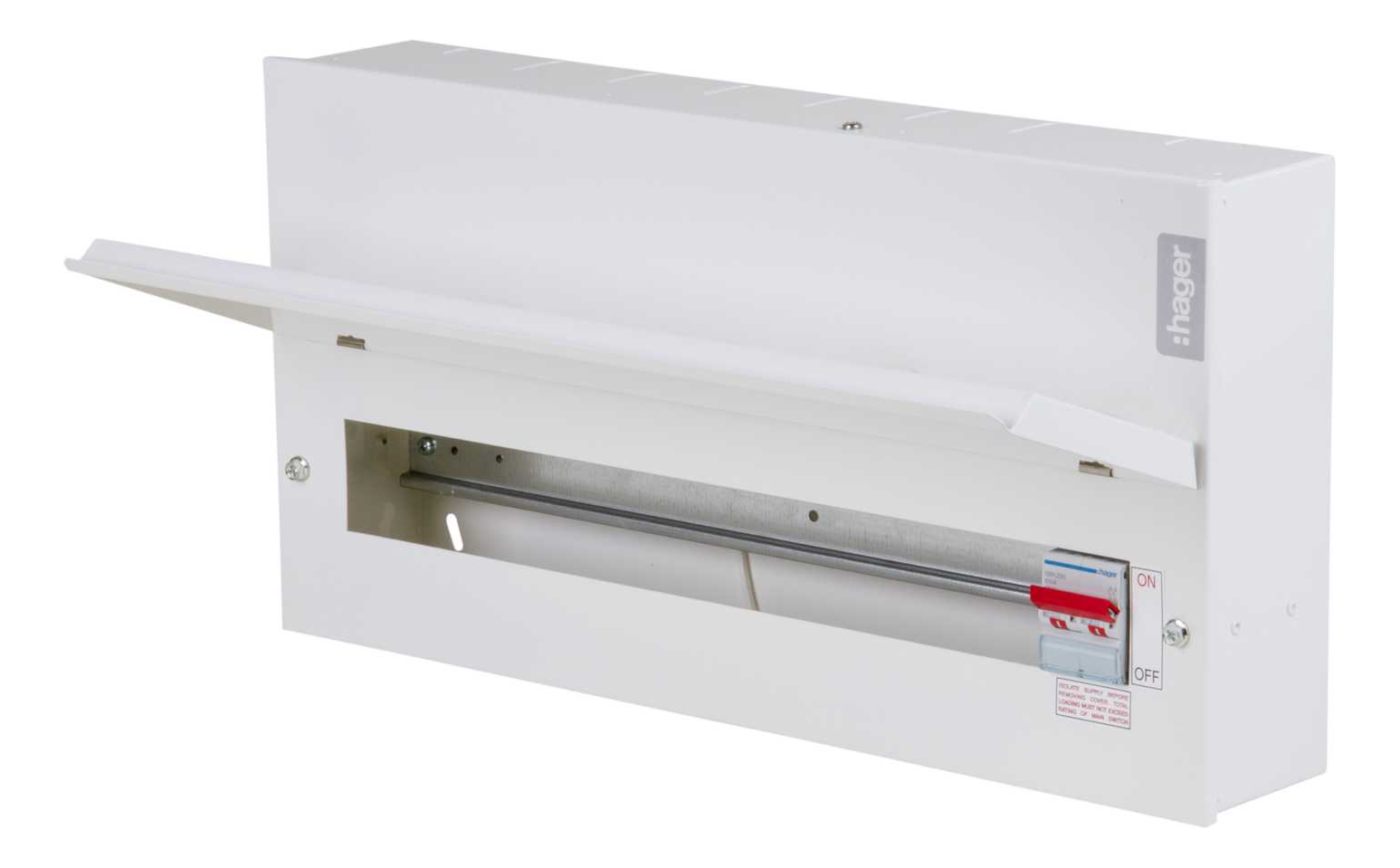 Hager Metal Consumer Unit 20 Useable Way 100A Main Switch