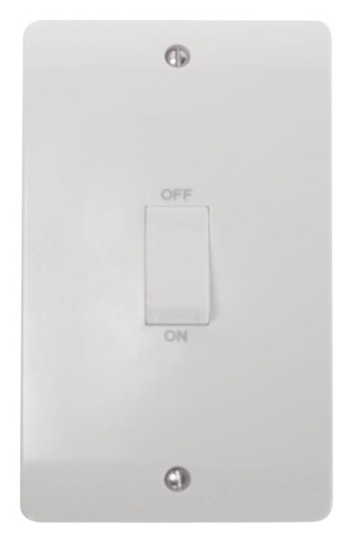 Click 2 Gang 45A DP Cooker Switch White