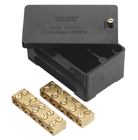 Click Junction Box 2P 100A Black 