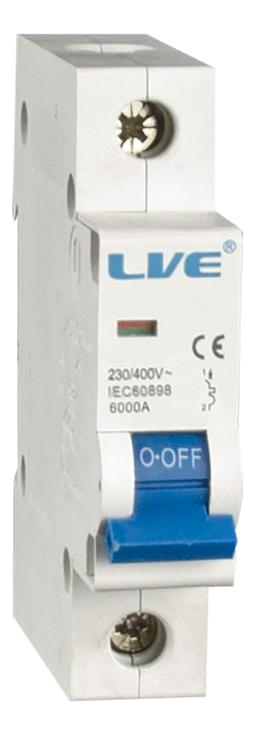 Liveelec MCB SP B Curve 20amp 6kA