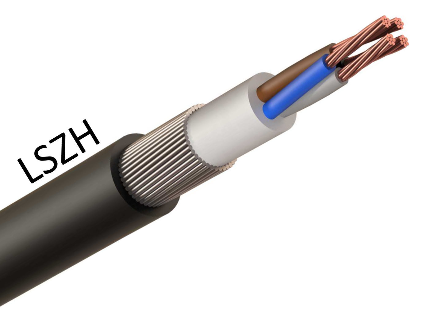 Cable 2.5mm 4Core SWA LSZH Black