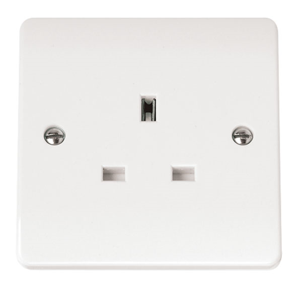 Click 1 Gang Unswitched Socket 13A White