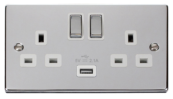 Click VPCH570WH Socket 2G Swd & USB 13A