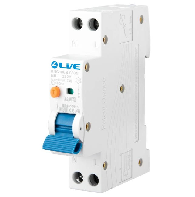 Liveelec SRN RCBO C Curve Type A Mini Double Pole Bi Directional 40amp 30mA