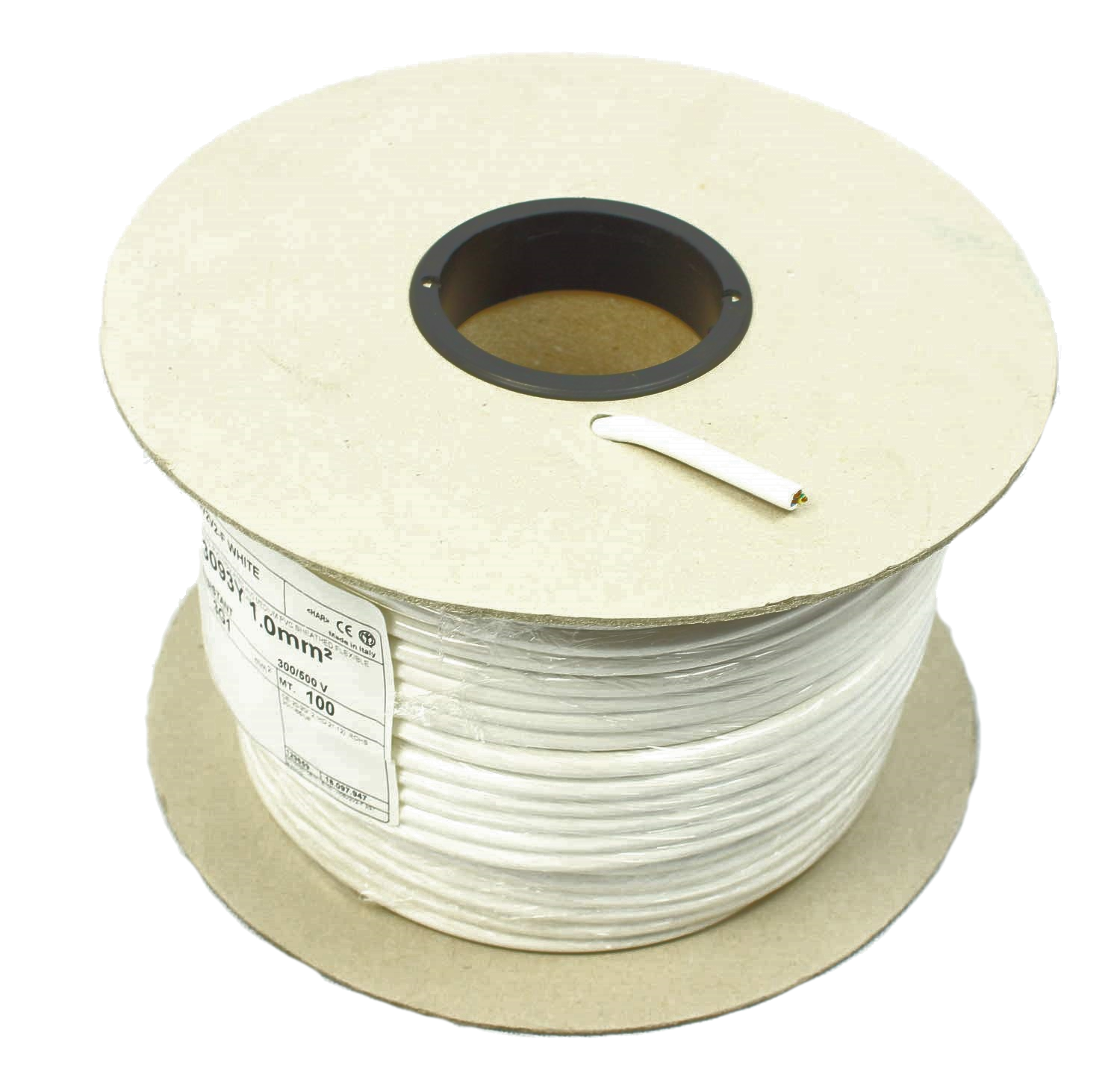 H/R Cable 3093Y 1.0mm White 50m