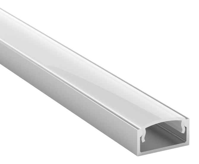 Flat LED Profile Set 2000x15x7mm Silver