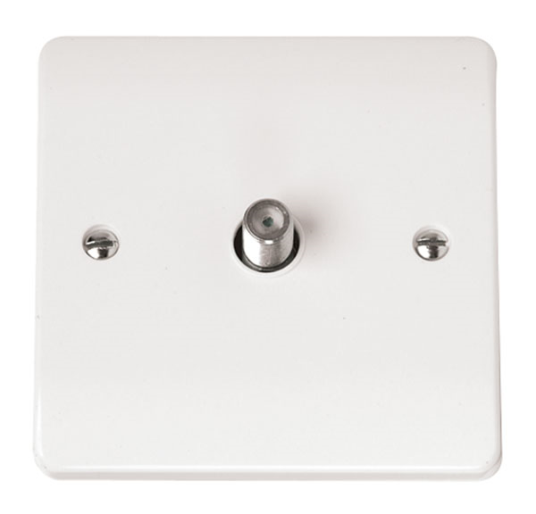 Click 1 Gang Satellite Socket White