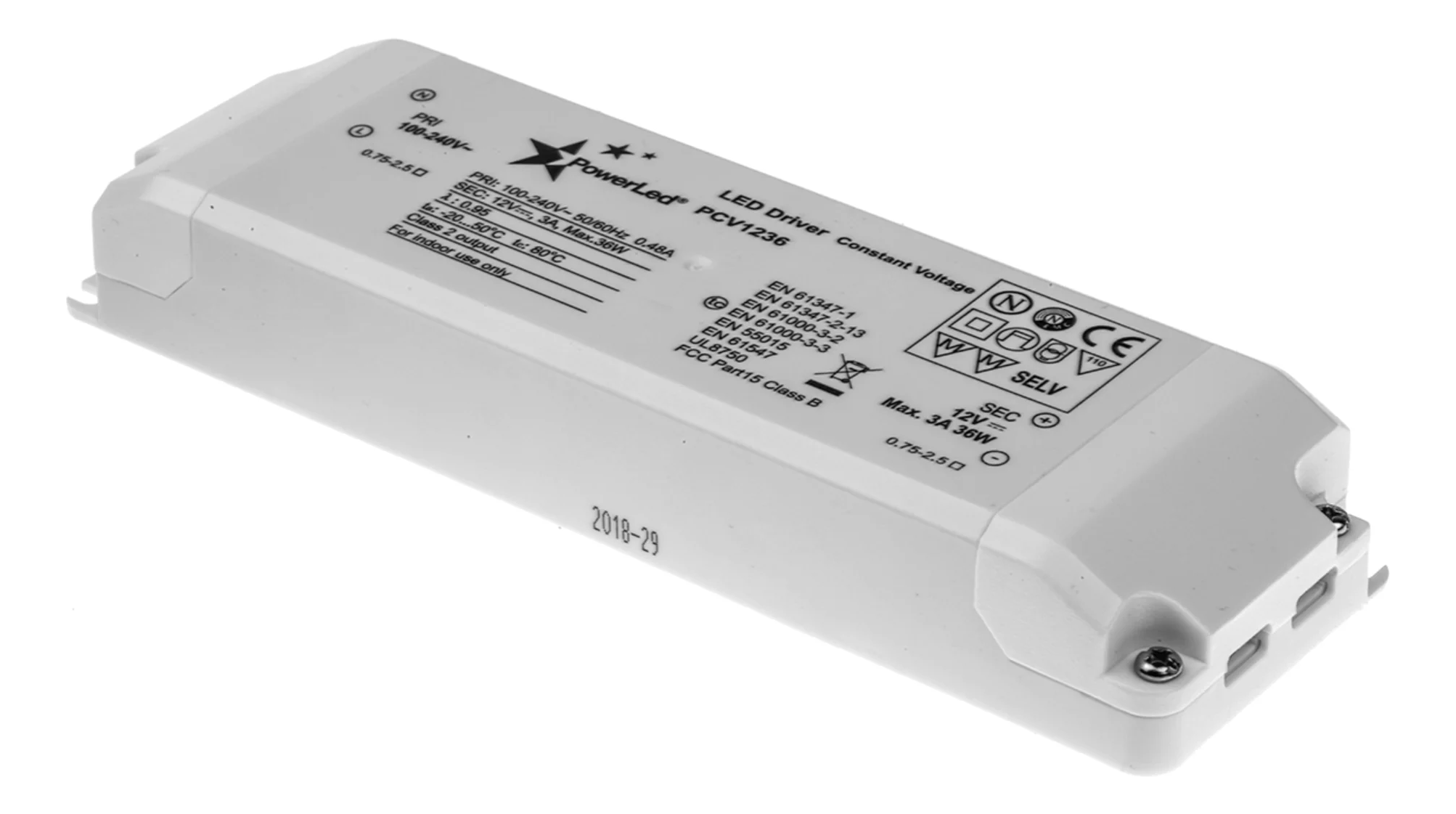 Powerled LED Constant Voltage Driver 12Volt 36Watt IP20