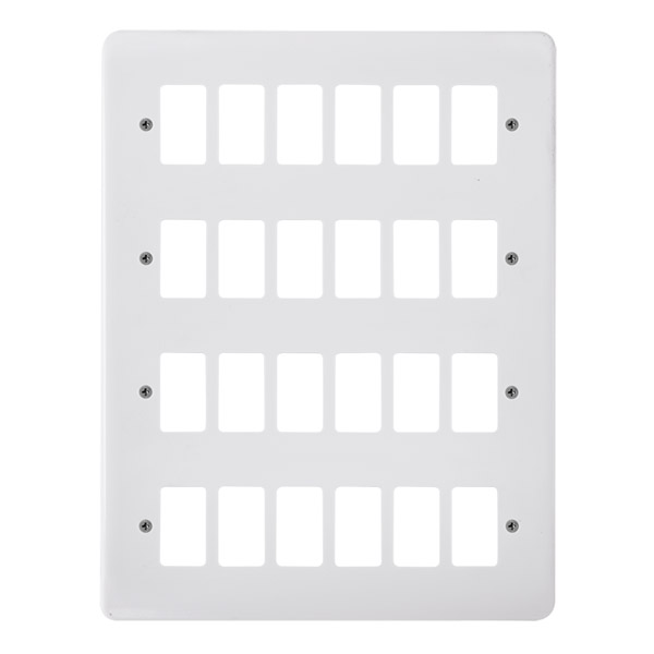 Click 24 Gang Gridpro Mode Frontplate White