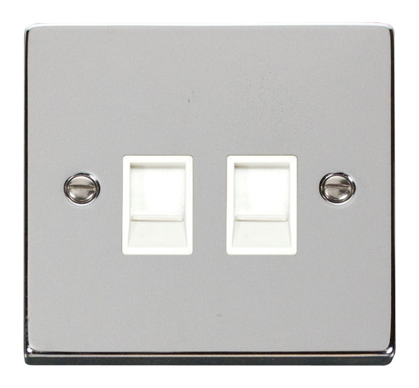 Click VPCH118WH Socket RJ45 Twin PC