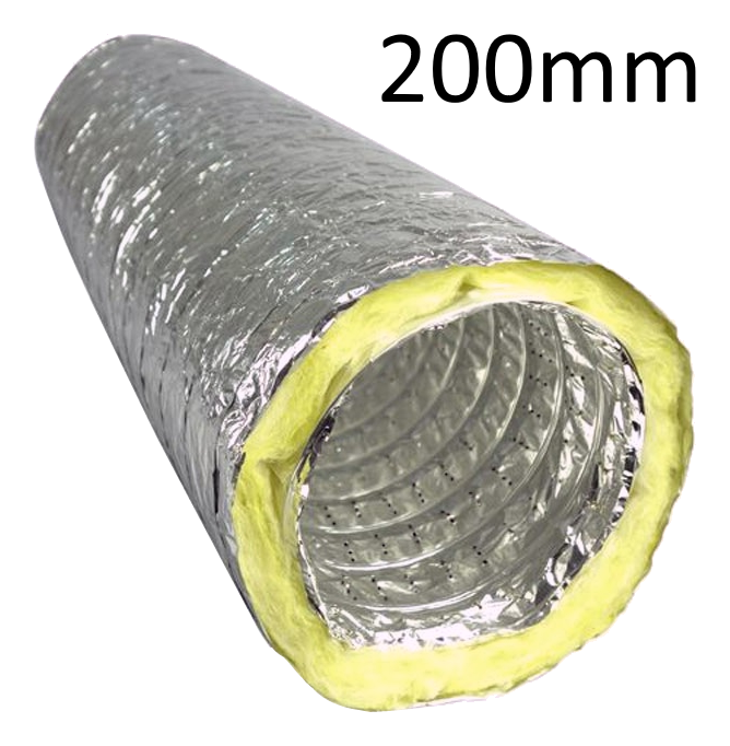 NVA FXALINS200/10 200mm Insulated Flexible Aluminium Ducting