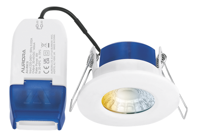 Aurora 6W Fire Rated LED Dimmable Downlight Fixed White IP65 CCT