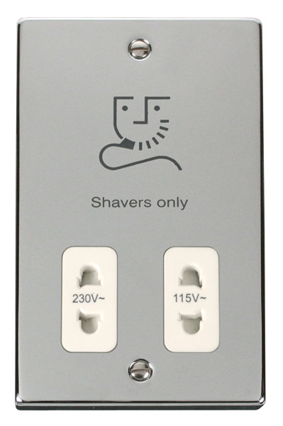 Click VPCH100WH Shaver Socket 115/230V