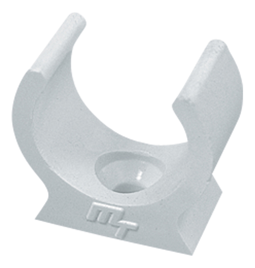 MT Round U Clip 25mm White