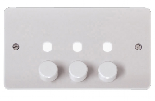 Click 3 Gang Dimmer Plate White