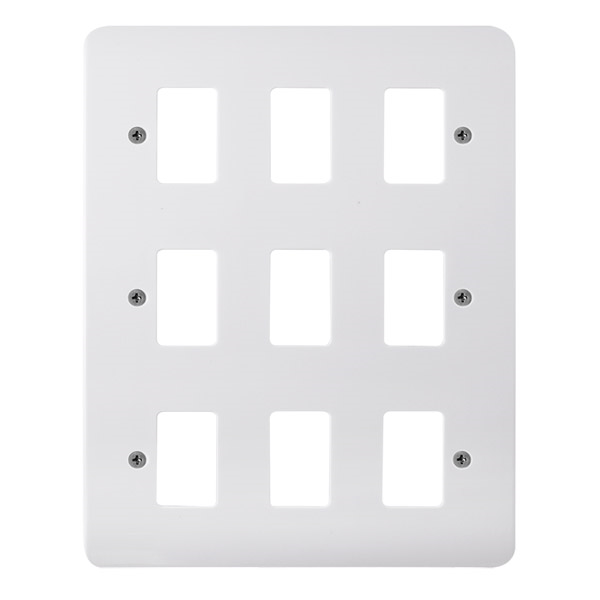 Click 9 Gang Gridpro Mode Frontplate White