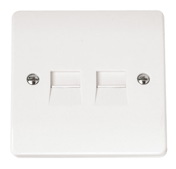 Click 2 Gang Secondary Phone Socket White