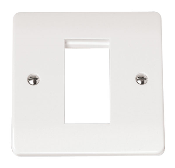 Click 1 Gang Euro Plate 1 Module White