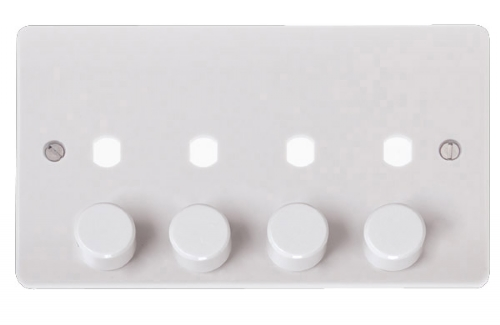 Click 4 Gang Dimmer Plate White