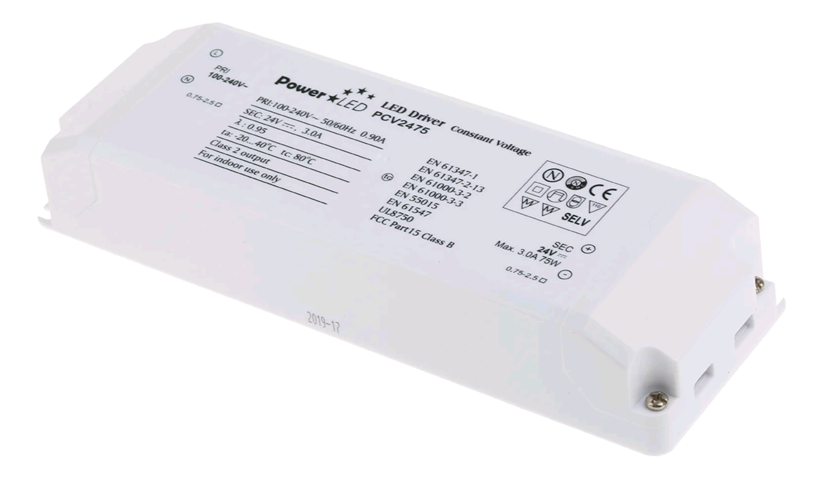 Powerled LED Constant Voltage Driver 24Volt 60Watt IP20