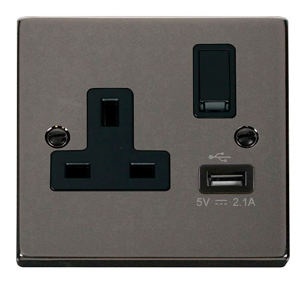 Click VPBN771BK Socket 1G Swd & USB 13A