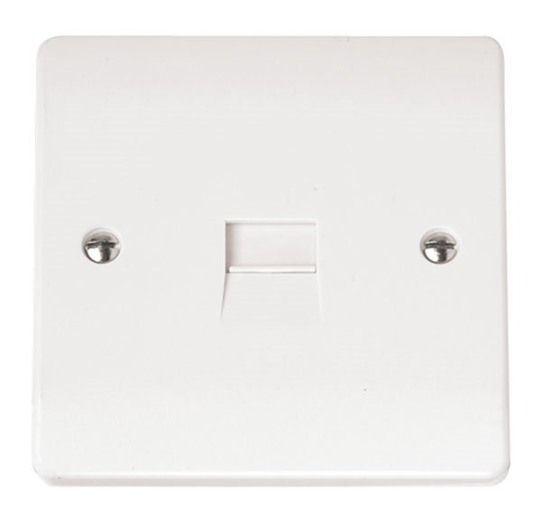 Click 1 Gang Secondary Phone Socket White