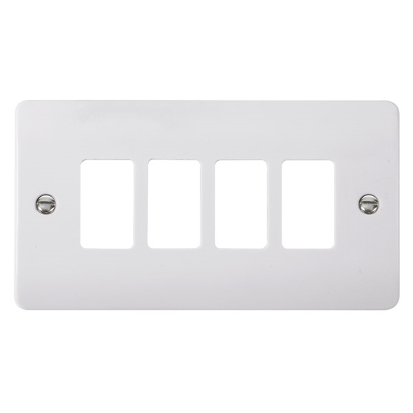 Click 4 Gang Gridpro Mode Frontplate White