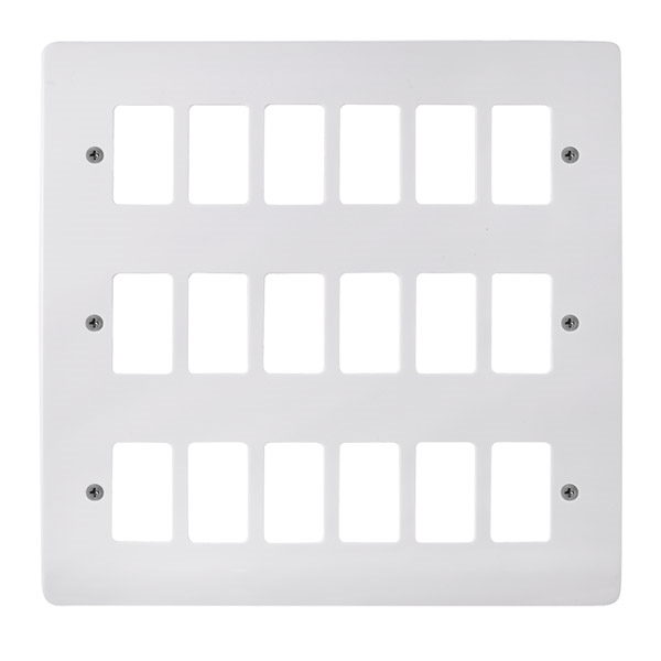 Click 18 Gang Gridpro Mode Frontplate White