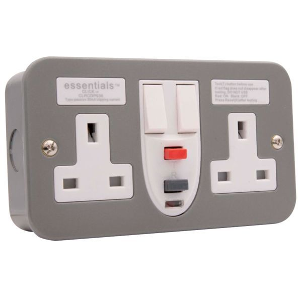 Click 2 Gang RCD Switched Socket 13A DP Metal Clad