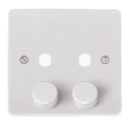 Click 2 Gang Dimmer Plate White