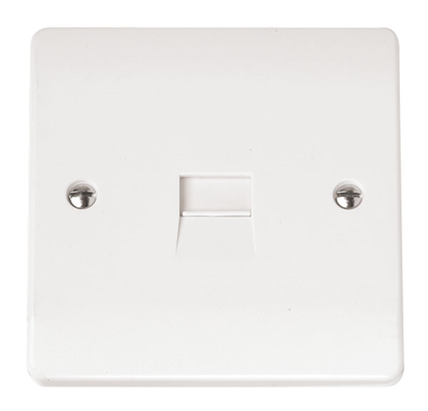 Click 1 Gang Master Phone Socket White