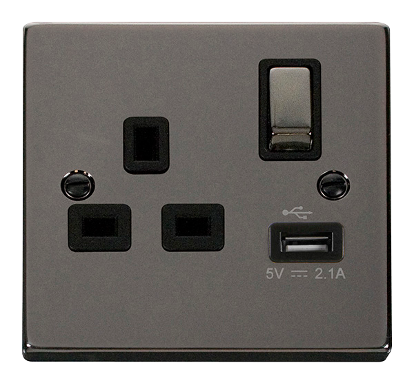 Click VPBN571BK Socket 1G Swd & USB 13A