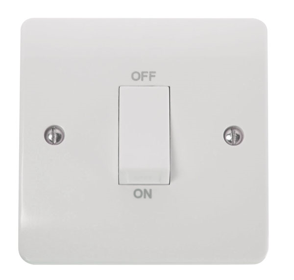 Click 1 Gang 45A DP Cooker Switch White