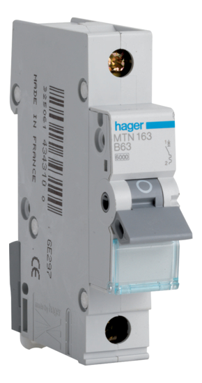 Hager MCB SP B Curve 63amp 6kA