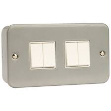 Click Light Switch 4 Gang 2 Way 10A Metal Clad