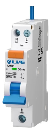 Liveelec RCBO B Curve Type A Mini Double Pole Bi Directional 25amp 30mA