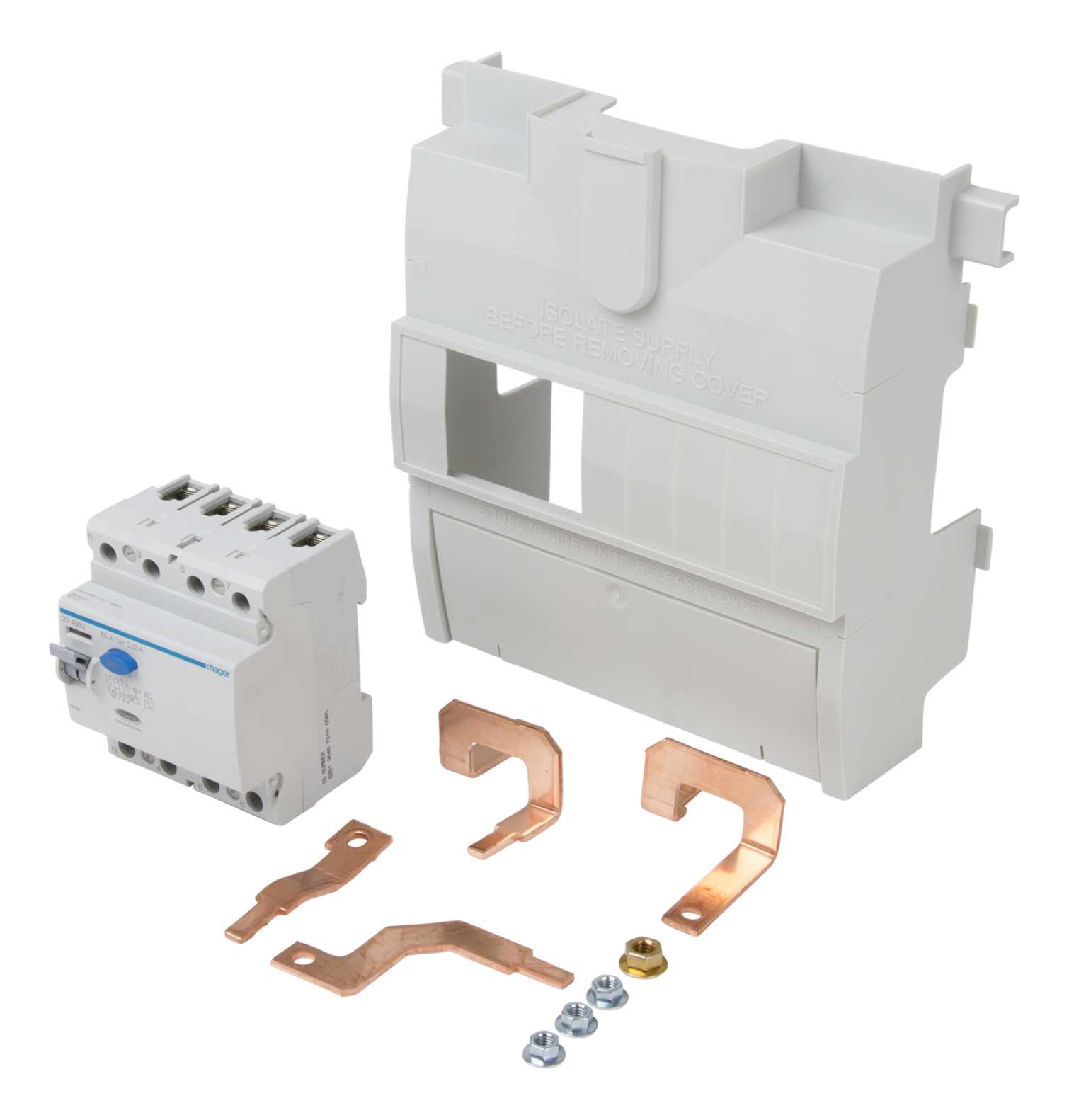 Hager RCD Incomer Kit 4P 100A 30mA 