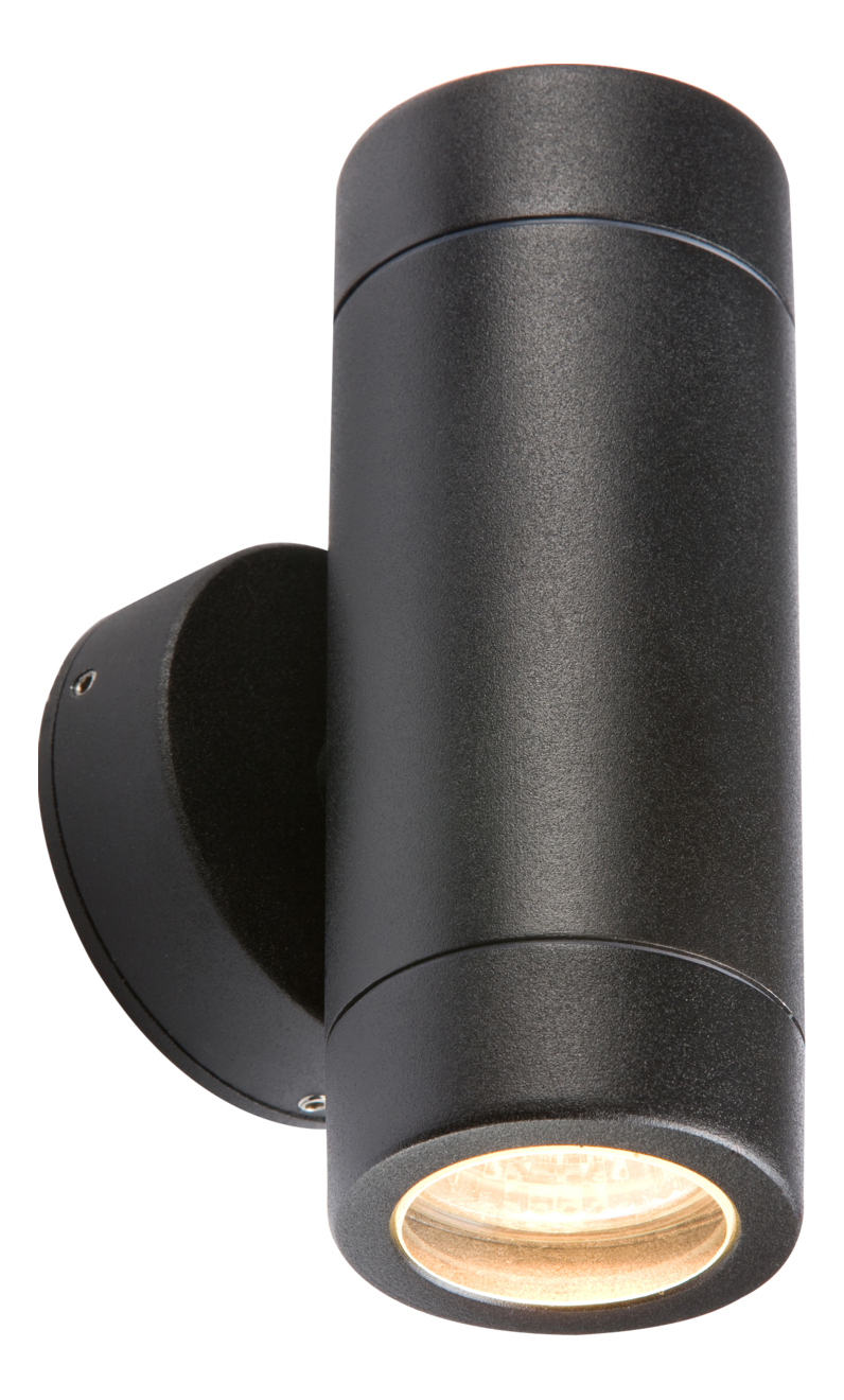 K/Bridge Up/Down Fixed Wall Light 2xGU10 Black IP65