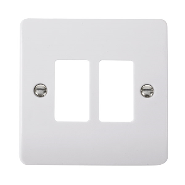 Click 2 Gang Gridpro Mode Frontplate White