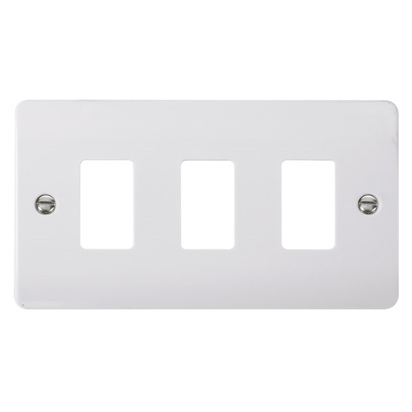 Click 3 Gang Gridpro Mode Frontplate White