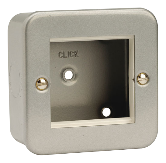 Click 1 Gang Euro Plate 2 Module Metal Clad