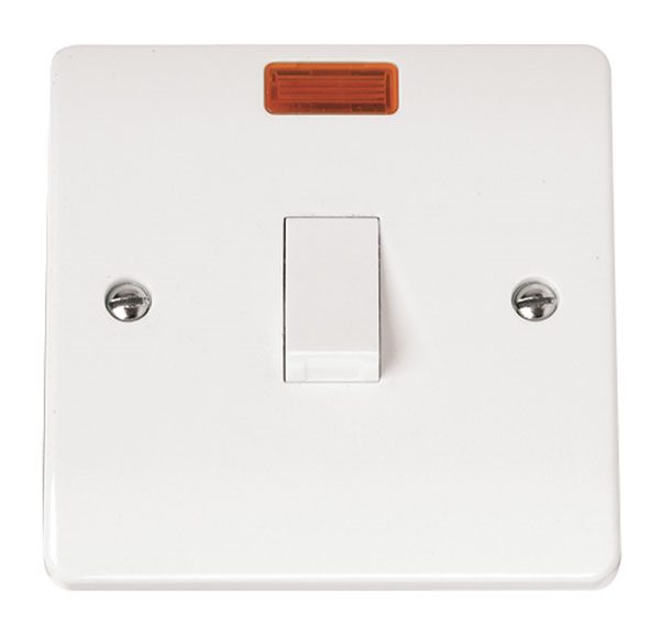 Click 20A DP Neon Switch White